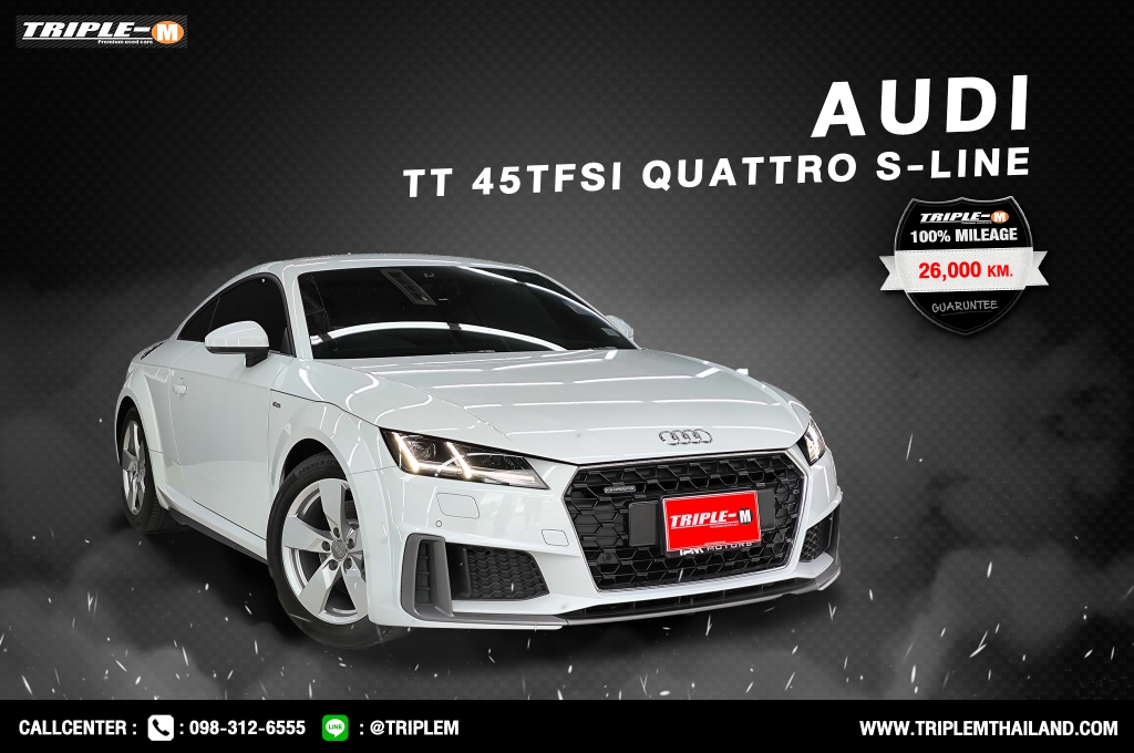 AUDI TT โฉมปี (15-23) 2.0 45 TFSI quattro S Line 4WD AT ปี 2020 ราคา 1,958,000.- (#C2024071702)